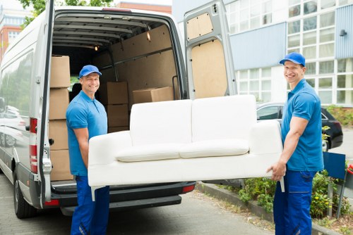 Staff member reviewing safety procedures in a self storage facility