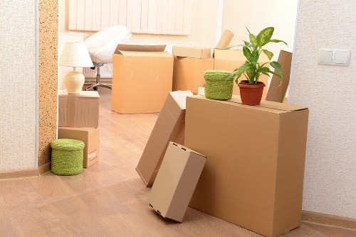 Business stock and office items prepared for mobile storage
